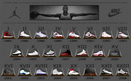 Michael Jordan shoes 1 through 23 