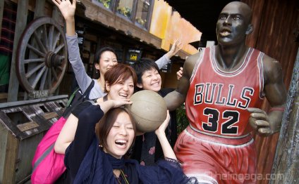 Japanese girls with Michael