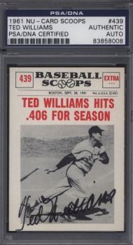 1961 Nu-Card Ted Williams Autographs PSA/DNA