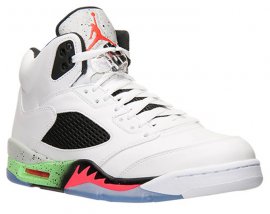 Air Jordan 5 White Infrared Poison Green