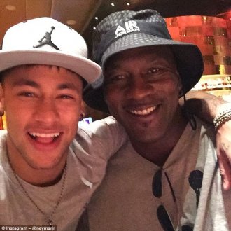 Neymar posted this selfie with Michael Jordan alongside the caption, 'THE GREATEST !!! Sonho realizado, que honra conhecer esse cara ... #MJ23,' translated as 'Dream come true, what an honour to meet this guy'
