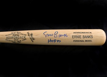 On July 31, 2015 PSA will provide away this Ernie Banks autographed baseball bat the National Sports Collectors Convention.