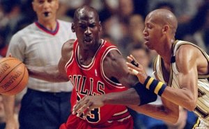 Michael Jordan and Reggie Miller