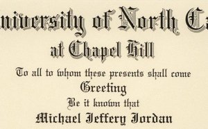 Michael Jordan University of North Carolina