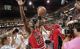 Ulitmate slam dunk: Jordan made a name for himself from the Chicago Bulls within the 1990s