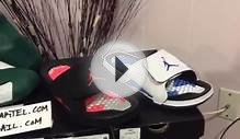 Jordan 6 Hydro slides infrared and sport blue and T-Mac