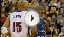 Michael Jordan (Age 38) shuts down Vince Carter - 0 pts in