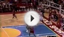 Michael Jordan Famous Eyes Closed Free Throw to Mutombo In