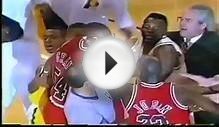 MICHAEL JORDAN- Fight W/ Reggie Miller 1993 Bulls @ Pacers